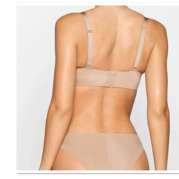 NEW Skims No Show Unlined Balconette Bra Clay 34DDD 34F Tan Sheer - Picture 3 of 9